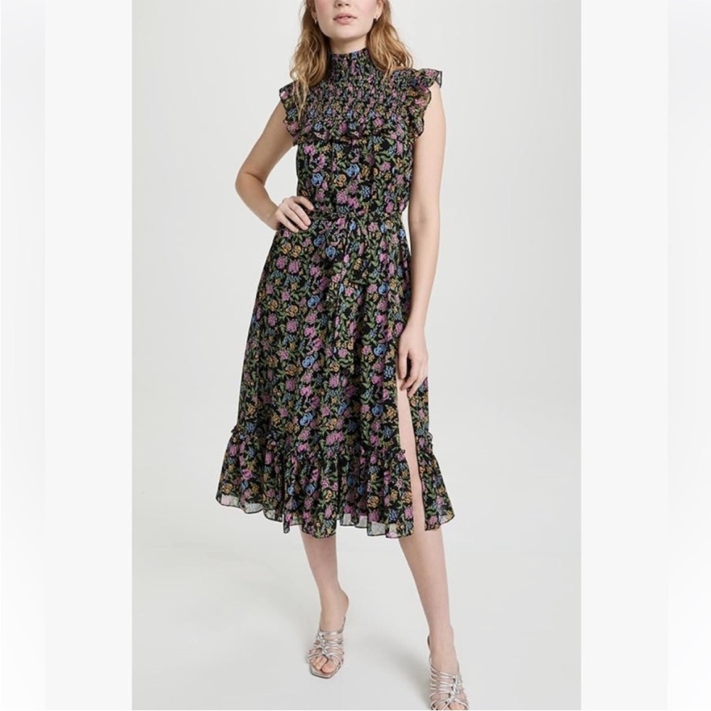 Likely Black Gio Floral Midi Dress size 12 . Slit on the side. Bohemia look .